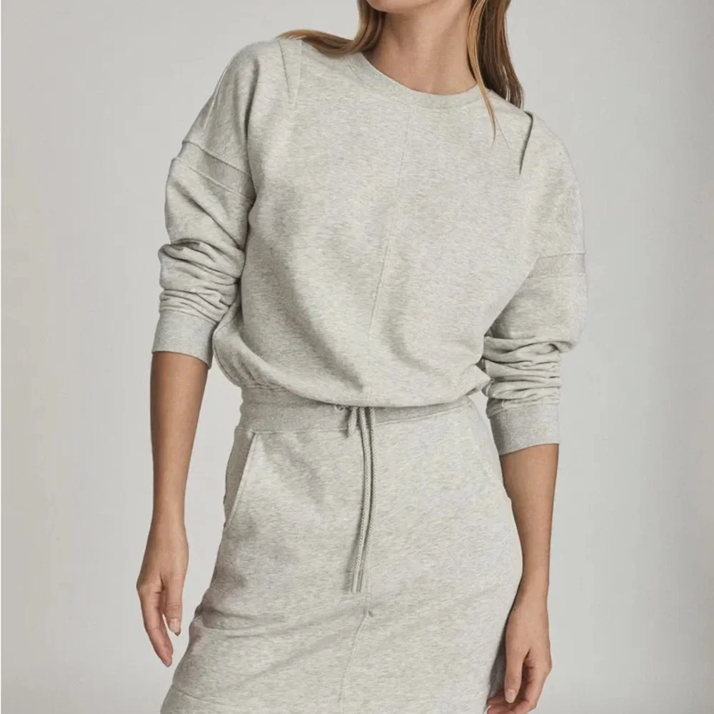 Reiss Jetta Mini Sweatshirt Dress In Gray - Picture 5 of 7